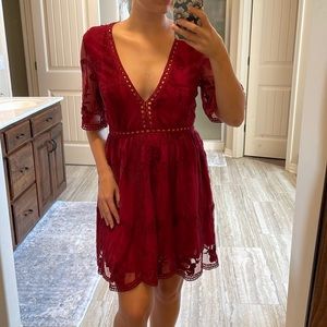 Flirty Red Wind Mini Dress